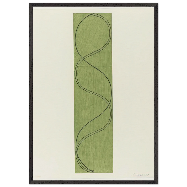 GREEN COLUMN FIGURE 2003 - Robert Mangold 70x100 cm / 28x40 inches Framed Art Print – Black Wooden Frame