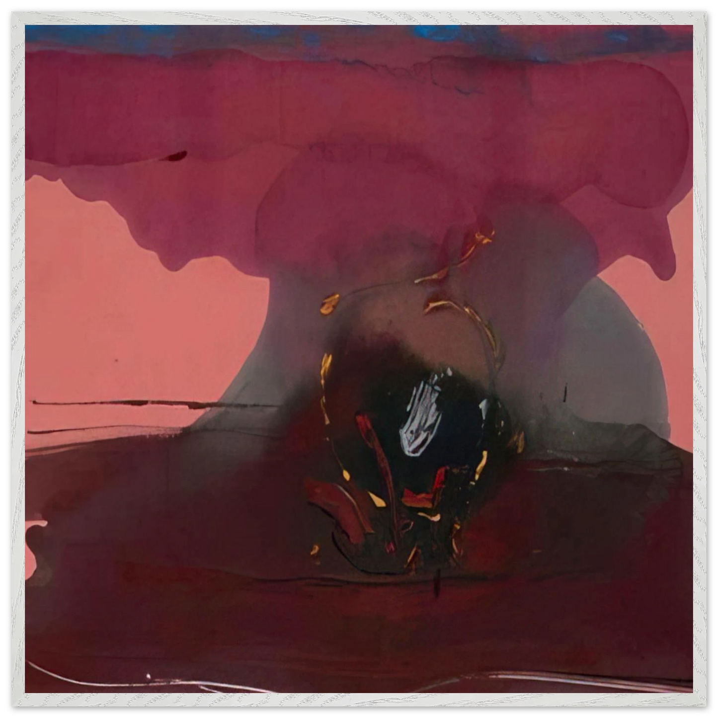 Helen Frankenthaler - Harbinger - 1986 Wall art - 40x50 cm / 16x20 inches - Premium Wooden Framed Poster With Fine Art Paper-canvas - White frame