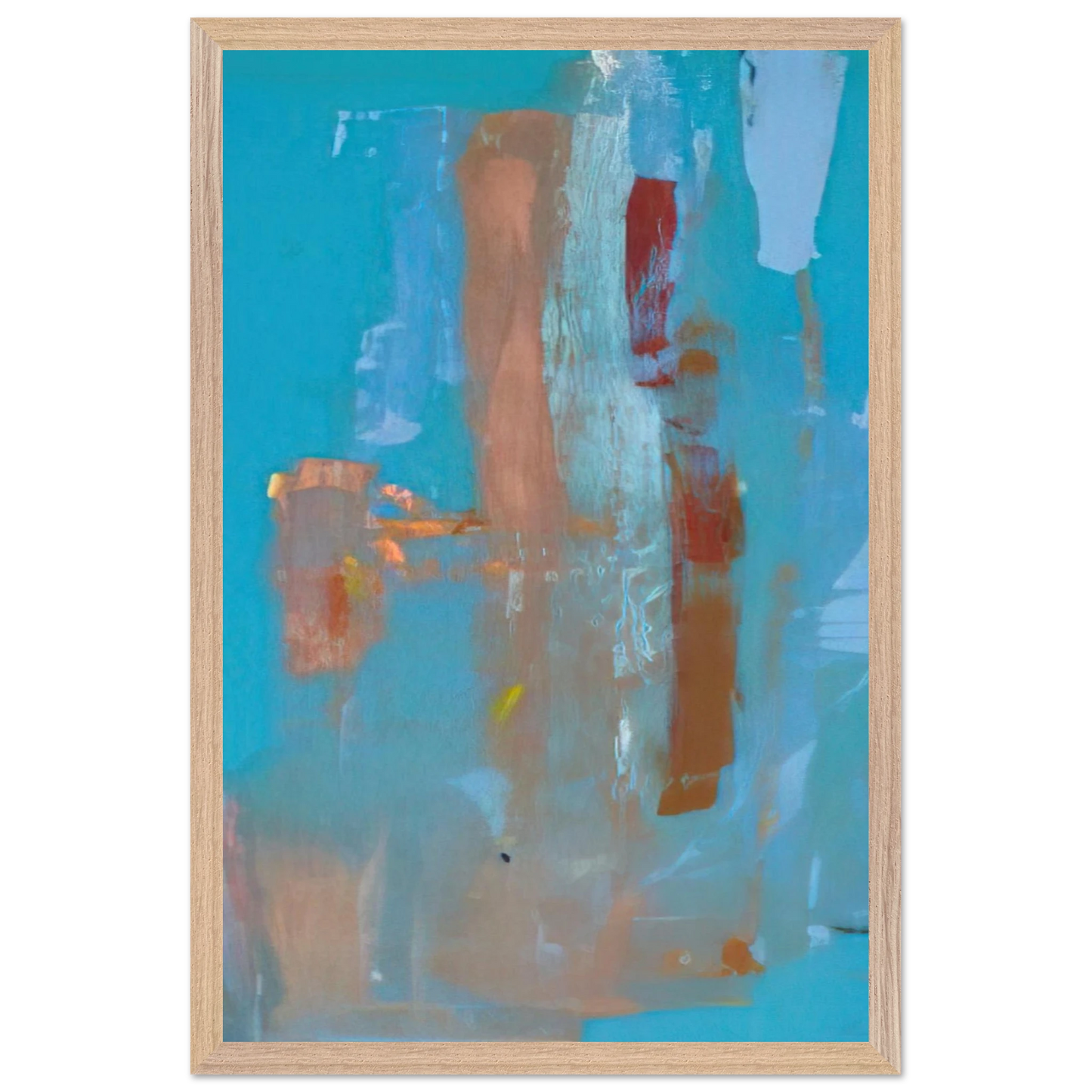Helen Frankenthaler - In on Blue - 1976 Wall art - 60x80 cm / 24x32 inches - Premium Wooden Framed Poster With Fine Art Paper-canvas - White frame
