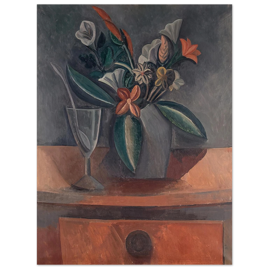 Pablo Picasso - Flowers in a Grey Jar - 1908  75x100 cm / 30x40inches Fine Art Poster