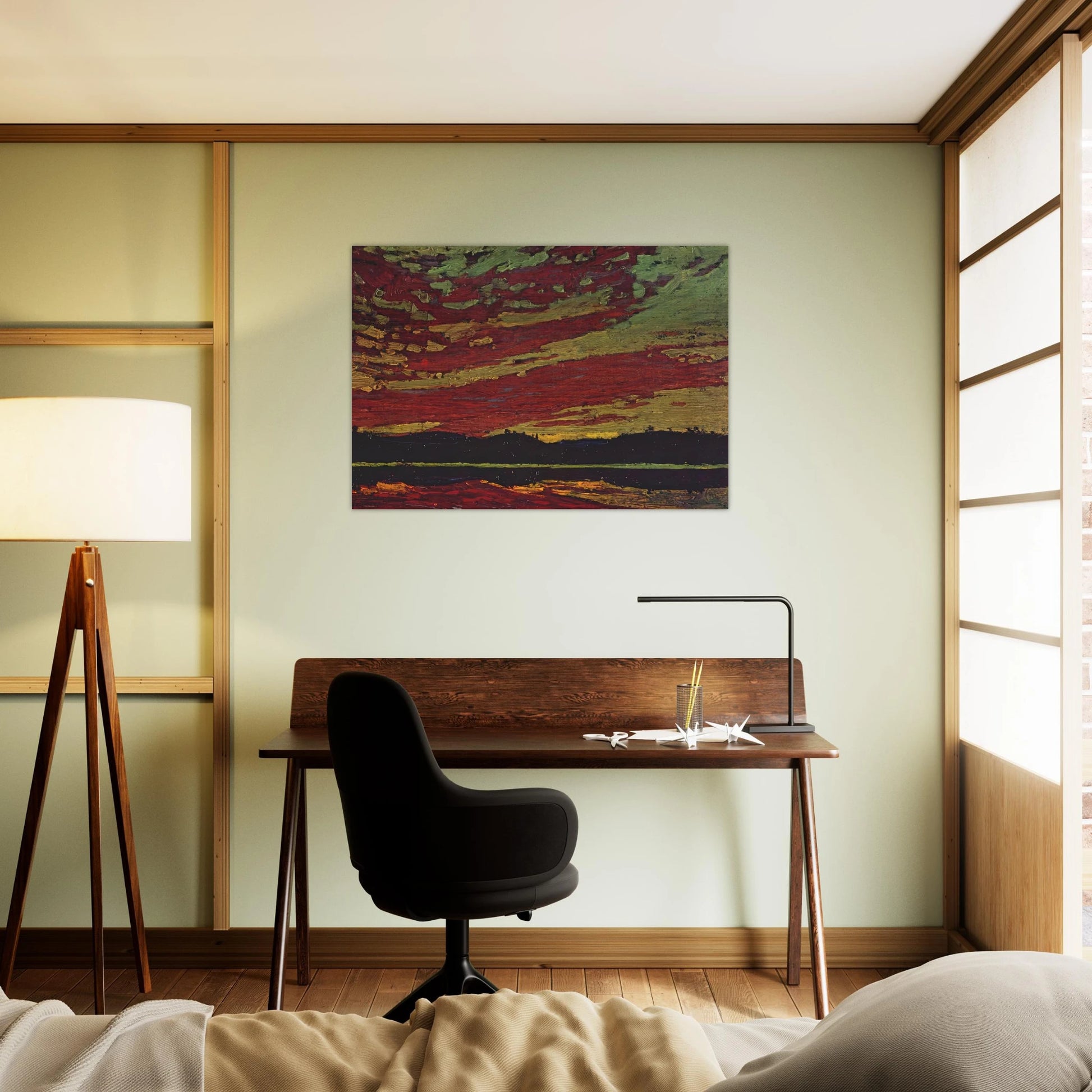 SUNSET 1915 - Tom Thomson Brushed Aluminum Print - 70x100 cm / 28x40 inches | Tom Thomson Aluminum Print | Tom Thomson Prints