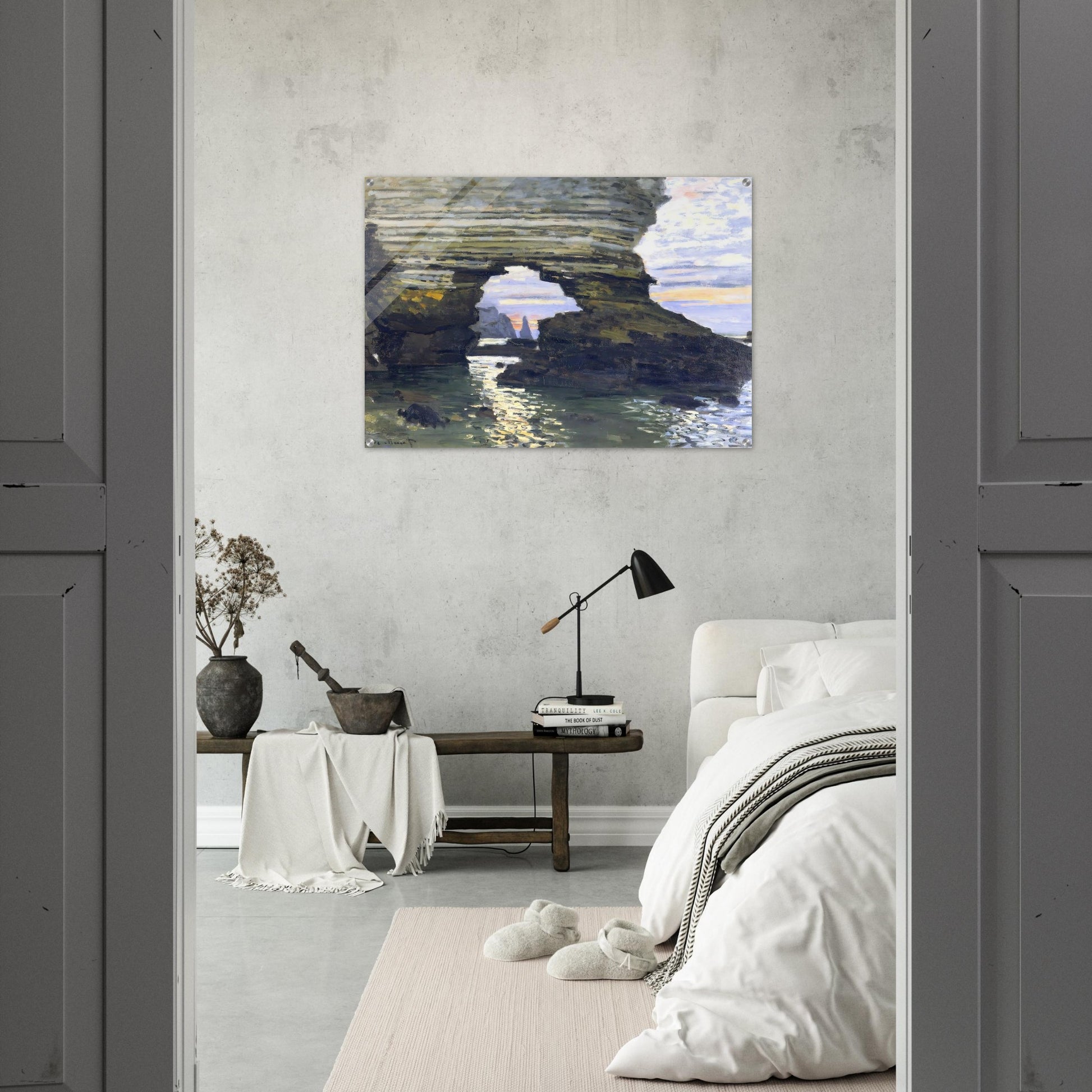 Port d `Amount Etretat - claude monet Acrylic Print - 70x100 cm / 28x40″ inches