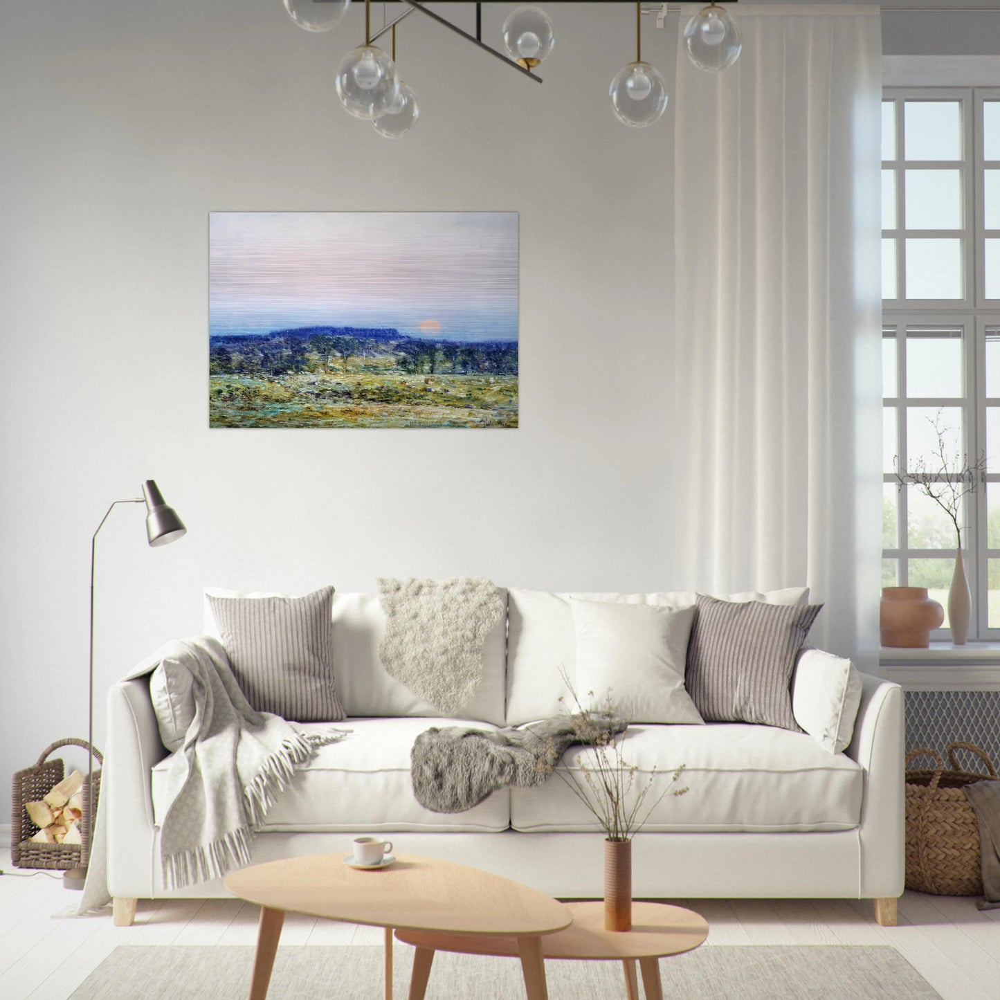 September Moonrise - Childe Hassam Brushed Aluminum Print - 70x100 cm / 28x40 inches | Childe Hassam Aluminum Print | Childe Hassam Prints