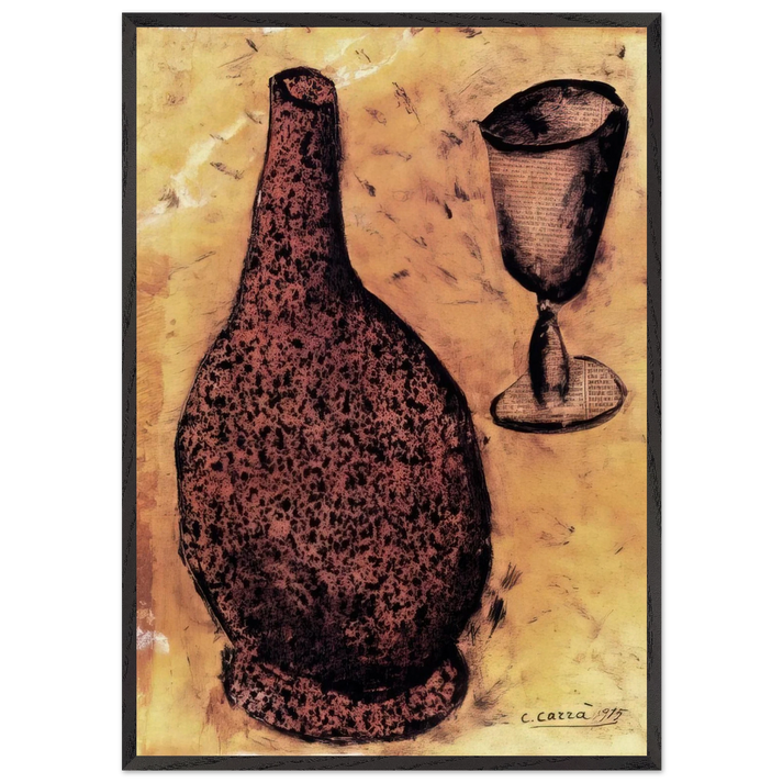 IL FIASCO 1915 - Carlo Carra 70x100 cm / 28x40 inches Framed Art Print – Black Wooden Frame