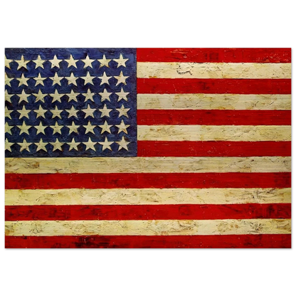 FLAG - Jasper Johns Brushed Aluminum Print - 70x100 cm / 28x40 inches | Jasper Johns Aluminum Print | Jasper Johns Prints