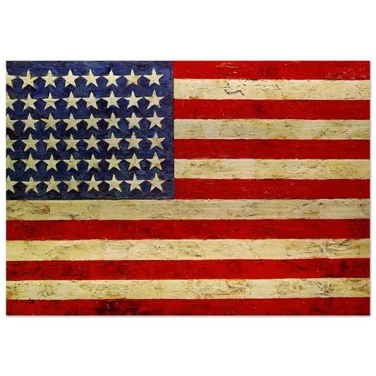 FLAG - Jasper Johns Brushed Aluminum Print - 70x100 cm / 28x40 inches | Jasper Johns Aluminum Print | Jasper Johns Prints