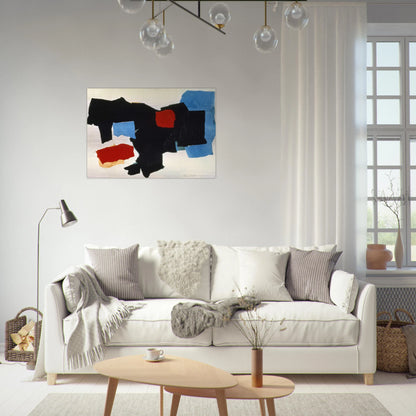 BLUE RED BLACK AND WHITE 1961 - Esteban Vicente Brushed Aluminum Print - 70x100 cm / 28x40 inches | Esteban Vicente Aluminum Print | Esteban Vicente Prints