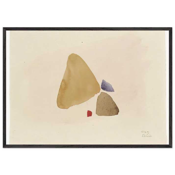 231049 - 1949 - Julius Bissier 70x100 cm / 28x40 inches Framed Art Print – Black Wooden Frame