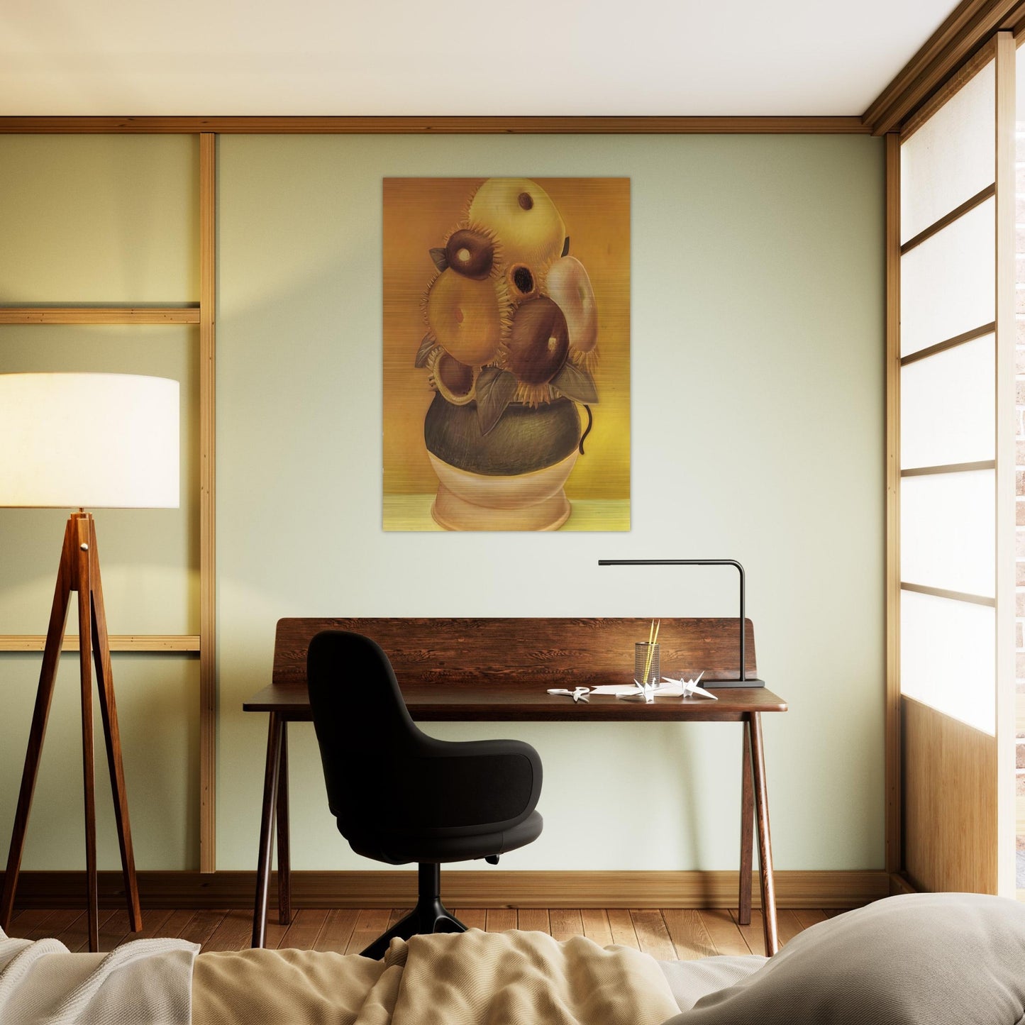 SUNFLOWERS - Fernando Botero Brushed Aluminum Print - 70x100 cm / 28x40 inches | Fernando Botero Aluminum Print | Fernando Botero Prints