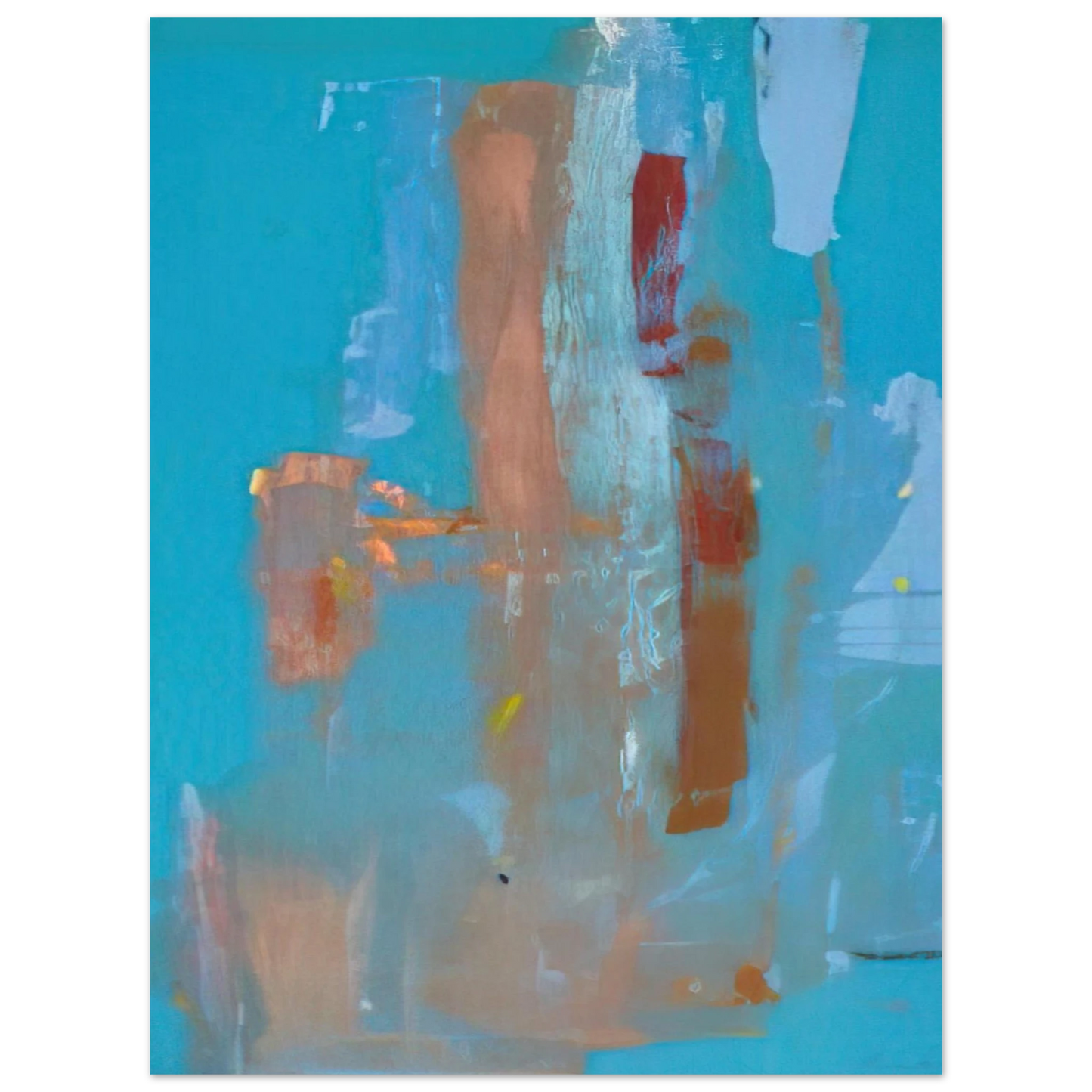 Helen Frankenthaler - In on Blue - 1976 Wall art - 30x40 cm / 12x16 inches - Premium Wooden Framed Poster With Fine Art Paper-canvas - White frame