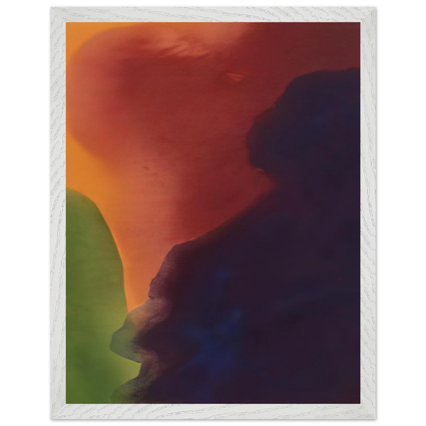 Helen Frankenthaler - Blue Atmosphere III - 1963 Wall art - 60x80 cm / 24x32 inches - Premium Wooden Framed Poster With Fine Art Paper-canvas - White frame