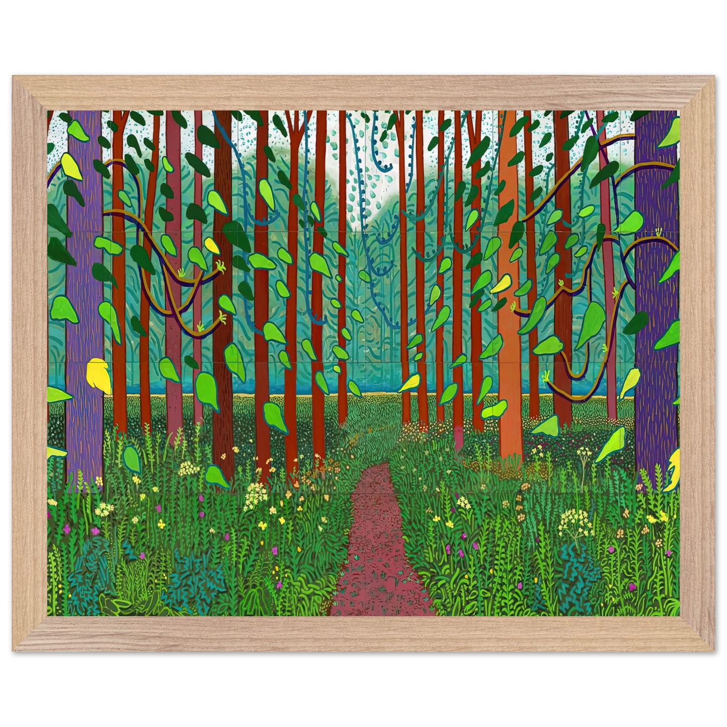 David Hockney - David Hockney Wall art - 27x35 cm / 11x14 inches - Premium Wooden Framed Poster With Fine Art Paper-canvas - Black frame