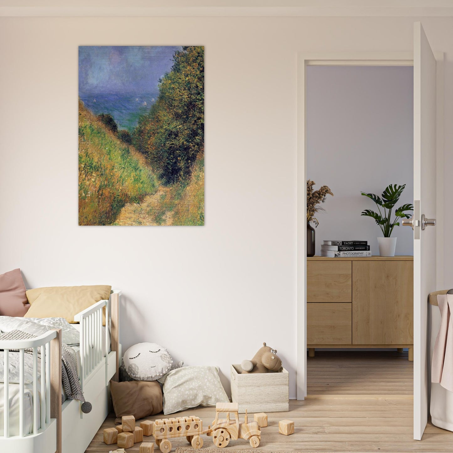Path at Pourville 02 - claude monet Brushed Aluminum Print - 70x100 cm / 28x40 inches | claude monet Aluminum Print | claude monet Prints