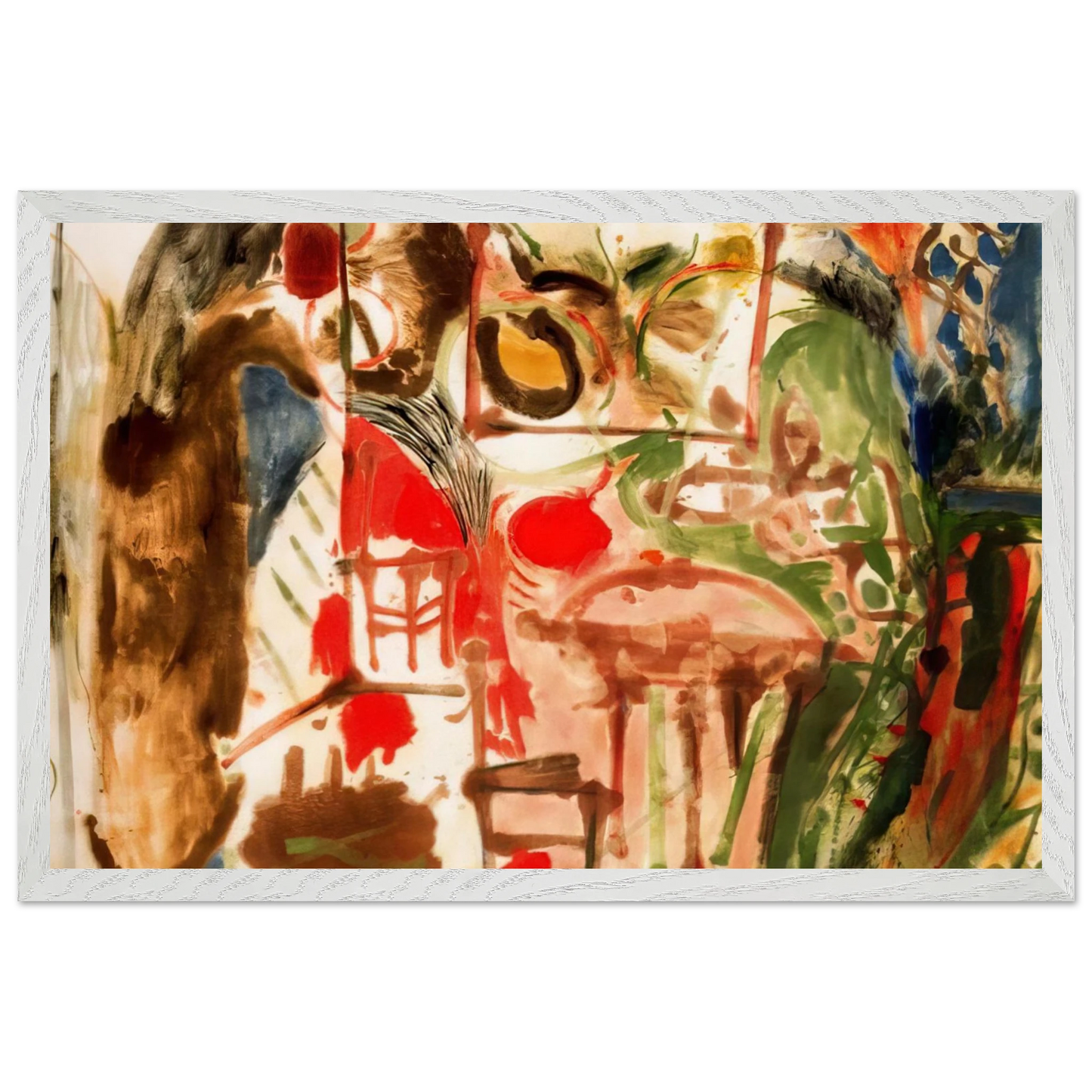 Helen Frankenthaler - Interior - 1957 Wall art - 60x80 cm / 24x32 inches - Premium Wooden Framed Poster With Fine Art Paper-canvas - Wood frame