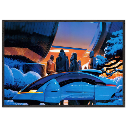 Syd Mead N2 - Syd Mead 70x100 cm / 28x40 inches Framed Art Print – Black Wooden Frame