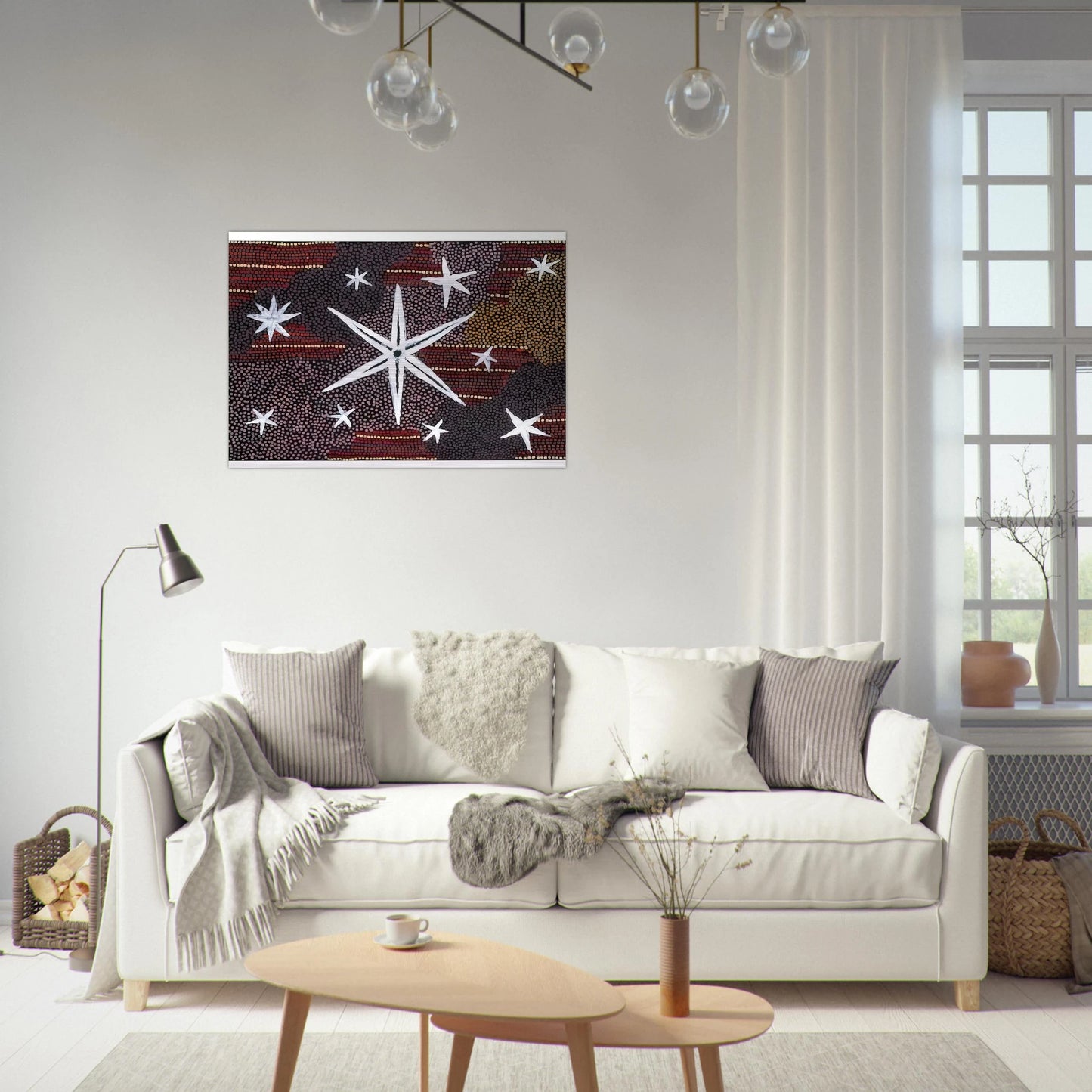 Rêve Etoile - 2001 - Clifford Possum Tjapaltjarri Brushed Aluminum Print - 70x100 cm / 28x40 inches | Clifford Possum Tjapaltjarri Aluminum Print | Clifford Possum Tjapaltjarri Prints