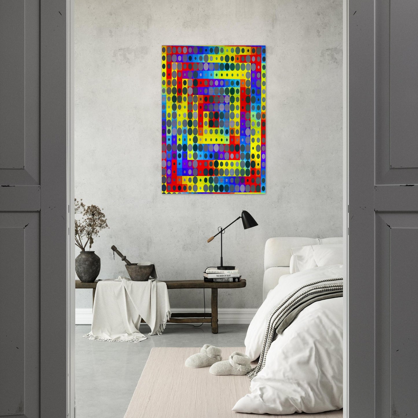 Orion Gris - 1969 - Victor Vasarely Brushed Aluminum Print - 70x100 cm / 28x40 inches | Victor Vasarely Aluminum Print | Victor Vasarely Prints