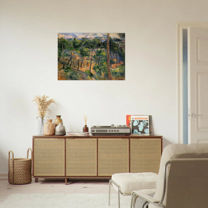 L'Estaque View Through The Pines - Paul Cézanne Brushed Aluminum Print - 70x100 cm / 28x40 inches | Paul Cézanne Aluminum Print | Paul Cézanne Prints