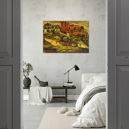 RED HOUSES - Chaim Soutine Brushed Aluminum Print - 70x100 cm / 28x40 inches | Chaim Soutine Aluminum Print | Chaim Soutine Prints