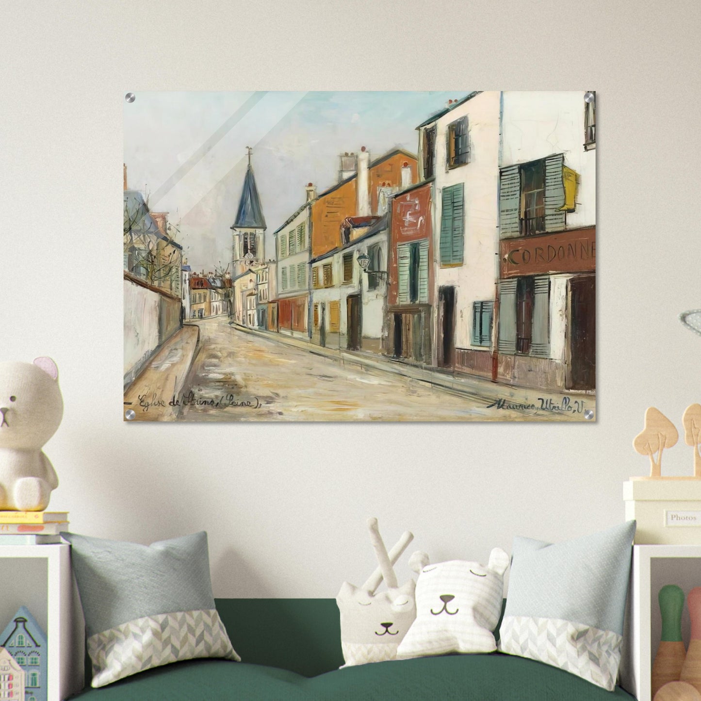 RUE JEAN DURAND ET LEGLISE STAINS SEINE SAINT DENIS 1940 - Maurice Utrillo Acrylic Print - 70x100 cm / 28x40″ inches