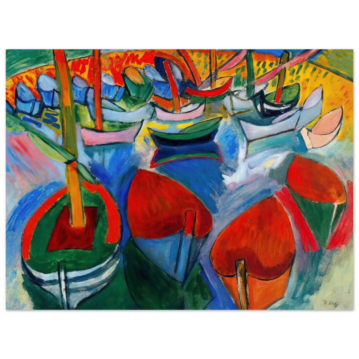 Raoul Dufy - BOATS AT MARTIGUES 1908  75x100 cm / 30x40inches Fine Art Poster