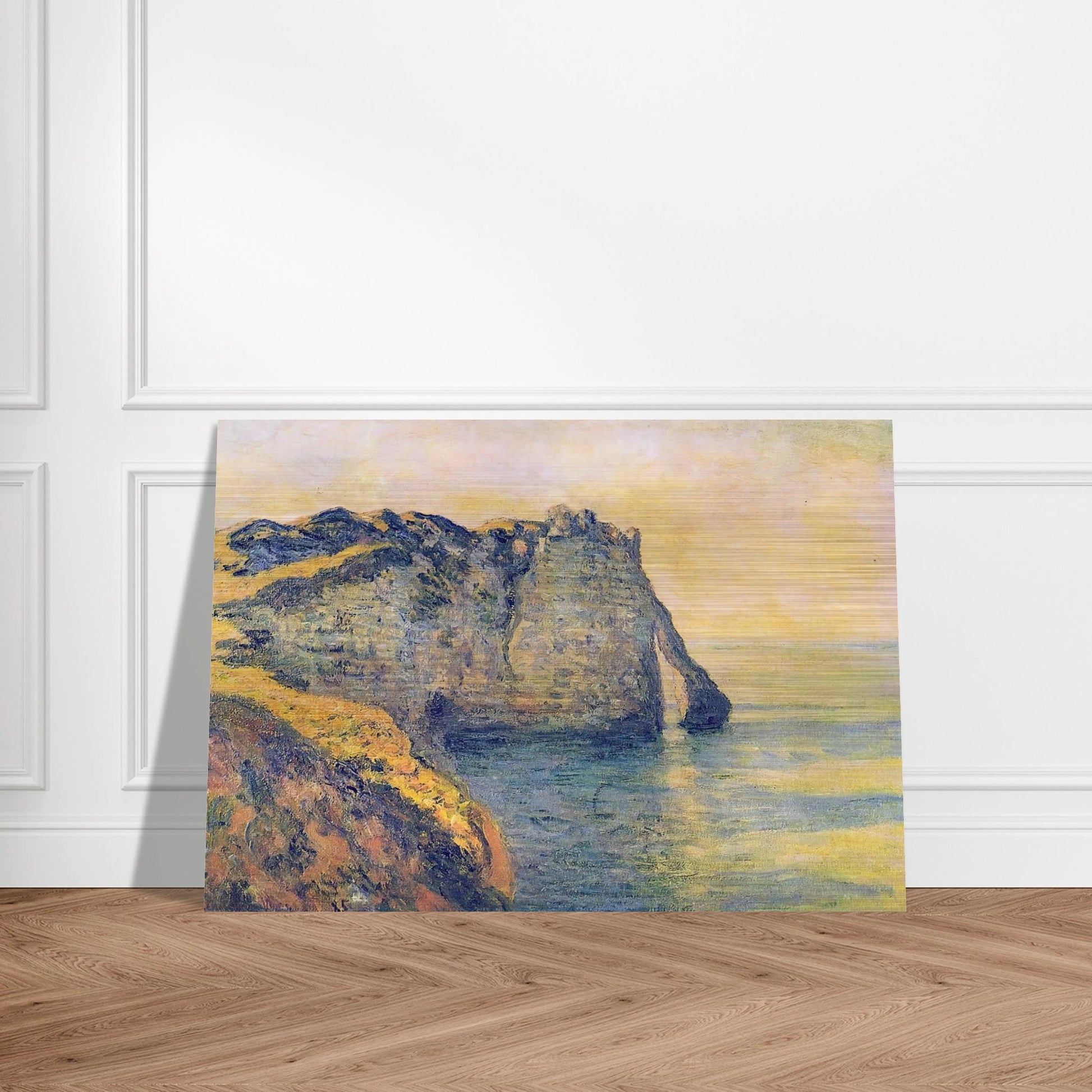 Cliffs of the Porte d'Aval - claude monet Brushed Aluminum Print - 70x100 cm / 28x40 inches | claude monet Aluminum Print | claude monet Prints