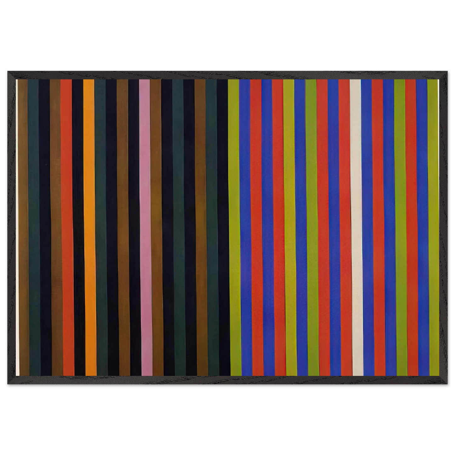 Yankee Doodle - 1966 - Gene Davis 70x100 cm / 28x40 inches Framed Art Print – Black Wooden Frame