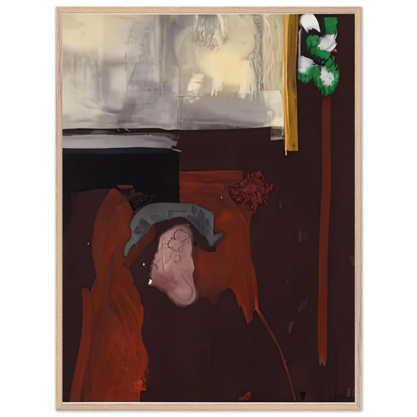 Helen Frankenthaler - The Widow of Fantin Latour, 1988- Wall Art - 60x80 cm / 24x32 inches - Premium Wooden Framed Poster With Fine Art Paper-canvas - White frame