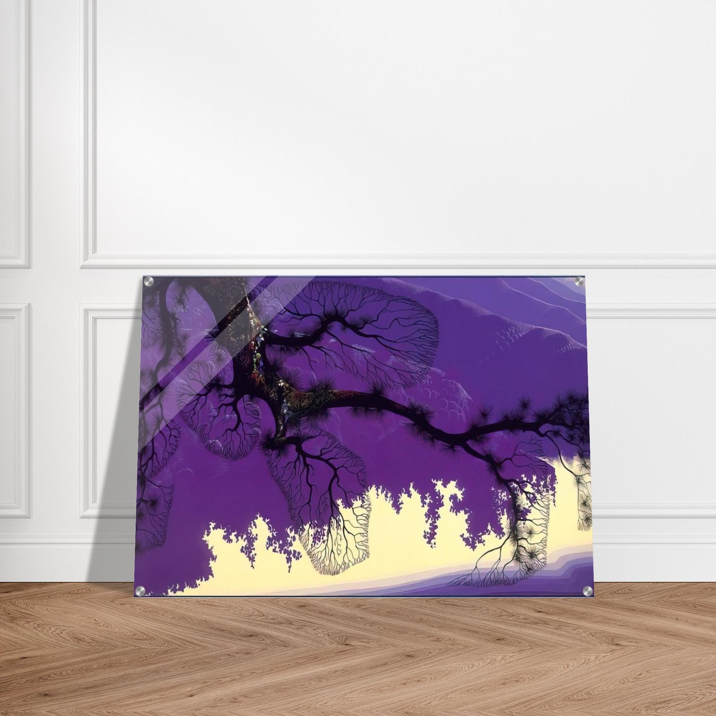 Purple Coastline - Eyvind Earle Acrylic Print - 70x100 cm / 28x40″ inches