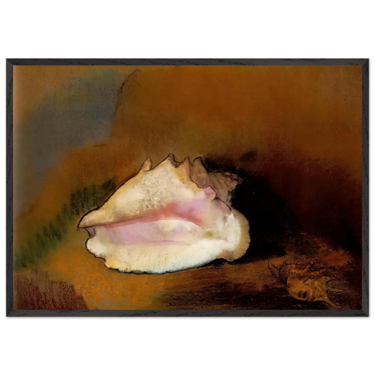 THE SEASHELL 1912 1 - Odilon Redon 70x100 cm / 28x40 inches Framed Art Print – Black Wooden Frame