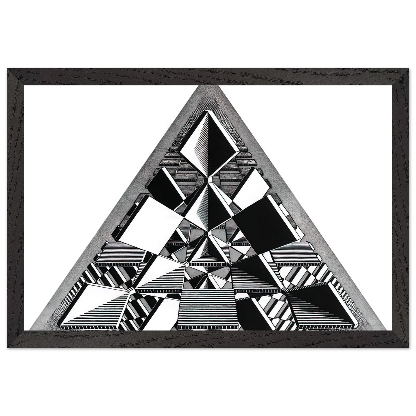 MC Escher - THREE INTERSECTING PLANES Wall Art - 30x40 cm / 12x16 inches - Premium Wooden Framed Poster With Fine Art Paper-canvas - White frame