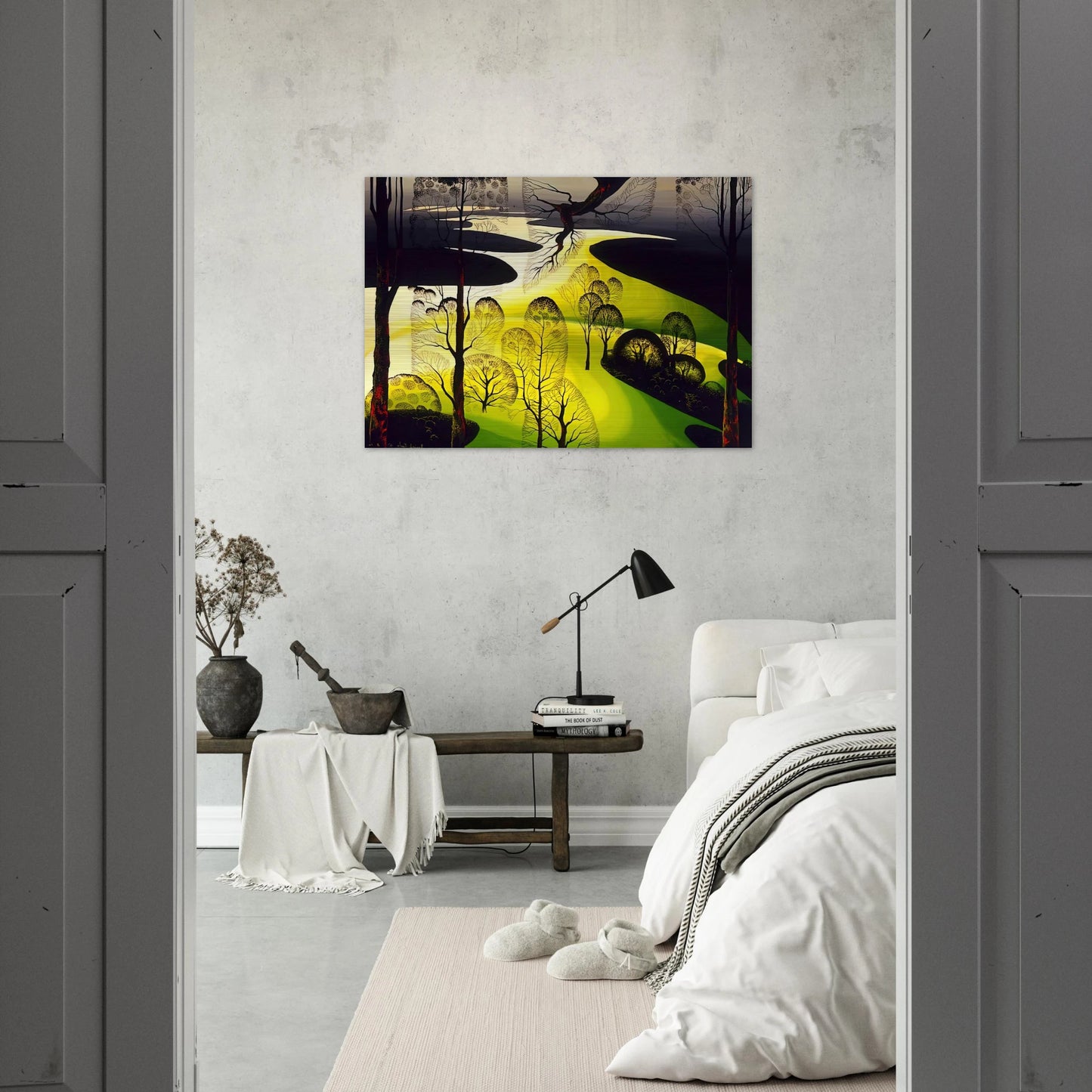 Early Spring - Eyvind Earle Brushed Aluminum Print - 70x100 cm / 28x40 inches | Eyvind Earle Aluminum Print | Eyvind Earle Prints