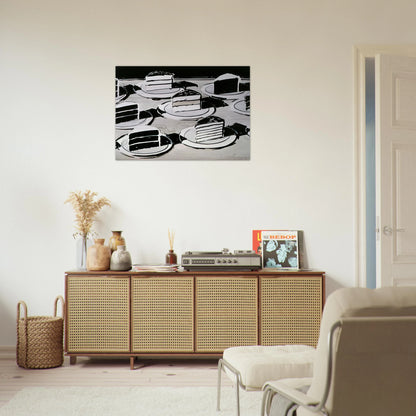 Cake Slices - 1963 - Wayne Thiebaud Brushed Aluminum Print - 70x100 cm / 28x40 inches | Wayne Thiebaud Aluminum Print | Wayne Thiebaud Prints