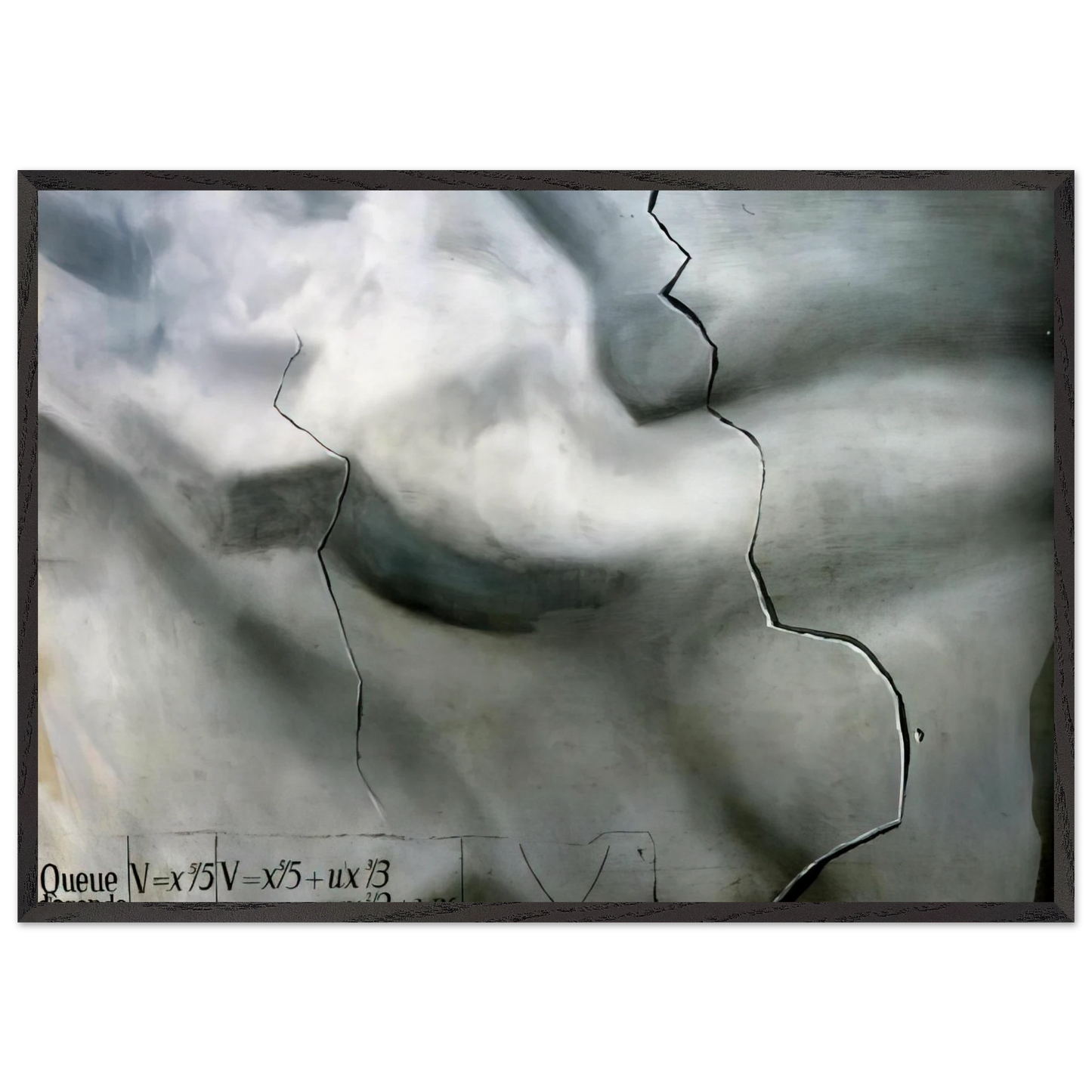 TOPOLOGICAL ABDUCTION OF EUROPE HOMAGE TO RENE THOM - Salvador Dali 70x100 cm / 28x40 inches Framed Art Print – Black Wooden Frame