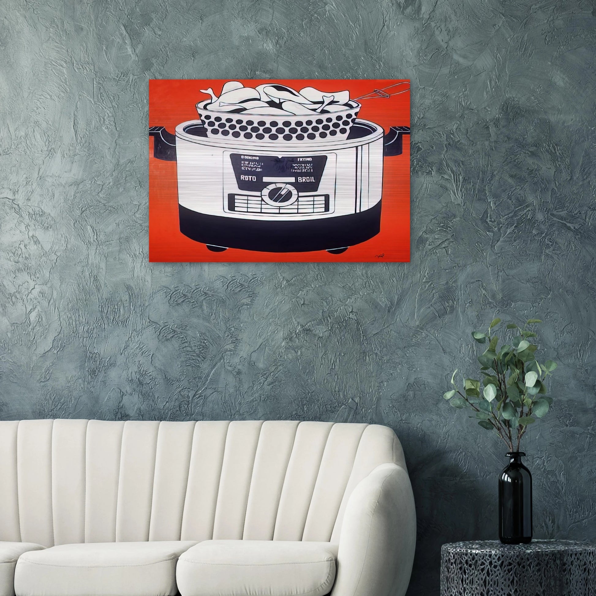ROTO BROIL 1961 - Roy Lichtenstein Brushed Aluminum Print - 70x100 cm / 28x40 inches | Roy Lichtenstein Aluminum Print | Roy Lichtenstein Prints