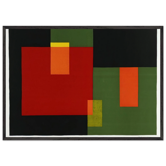 Untitled - 1966 N6 - Johannes Itten 70x100 cm / 28x40 inches Framed Art Print – Black Wooden Frame