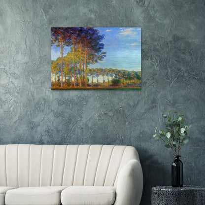 Poplars on the Banks of the River Epte, Seen from the Marsh - claude monet Brushed Aluminum Print - 70x100 cm / 28x40 inches | claude monet Aluminum Print | claude monet Prints
