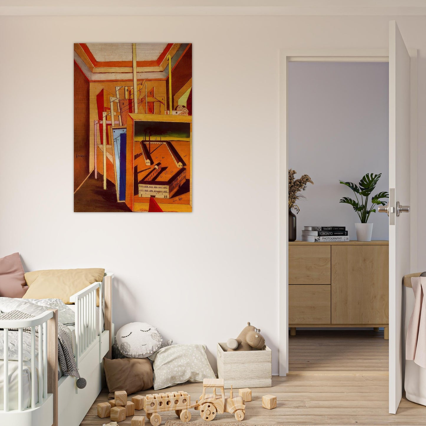 METAPHYSICAL INTERIOR OF STUDIO 1948 - Giorgio de Chirico Brushed Aluminum Print - 70x100 cm / 28x40 inches | Giorgio de Chirico Aluminum Print | Giorgio de Chirico Prints