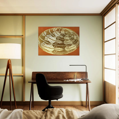 SPHERE SURFACE WITH FISHES COLOUR - MC Escher Brushed Aluminum Print - 70x100 cm / 28x40 inches | MC Escher Aluminum Print | MC Escher Prints