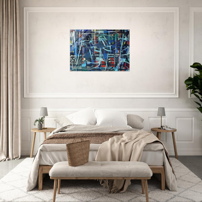 Abstract in Blue - 1950 - Robert Goodnough Acrylic Print - 70x100 cm / 28x40″ inches