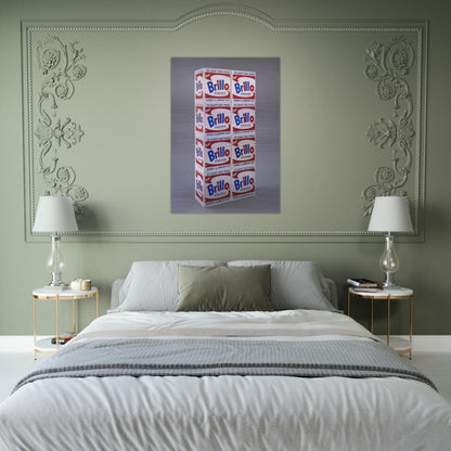 Brillo Soap Pads Boxes - Andy Warhol Brushed Aluminum Print - 70x100 cm / 28x40 inches | Andy Warhol Aluminum Print | Andy Warhol Prints