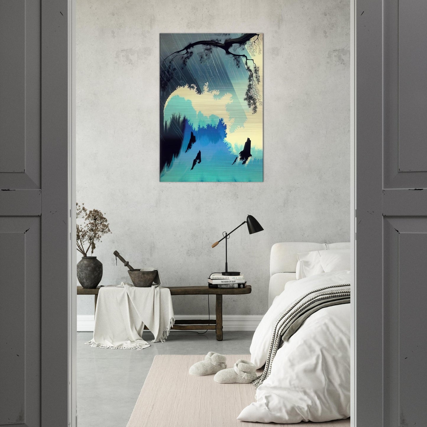 Ocean Splash - Eyvind Earle Brushed Aluminum Print - 70x100 cm / 28x40 inches | Eyvind Earle Aluminum Print | Eyvind Earle Prints