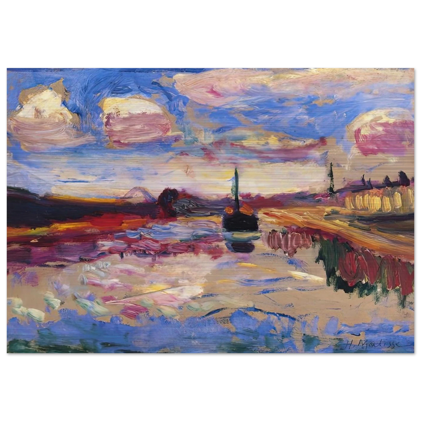 CANAL DU MIDI 1899 - Henri Matisse Brushed Aluminum Print - 70x100 cm / 28x40 inches | Henri Matisse Aluminum Print | Henri Matisse Prints