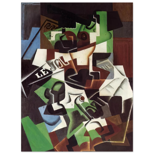 Juan Gris - FRUIT BOWL PIPE AND NEWSPAPER  75x100 cm / 30x40inches Fine Art Poster