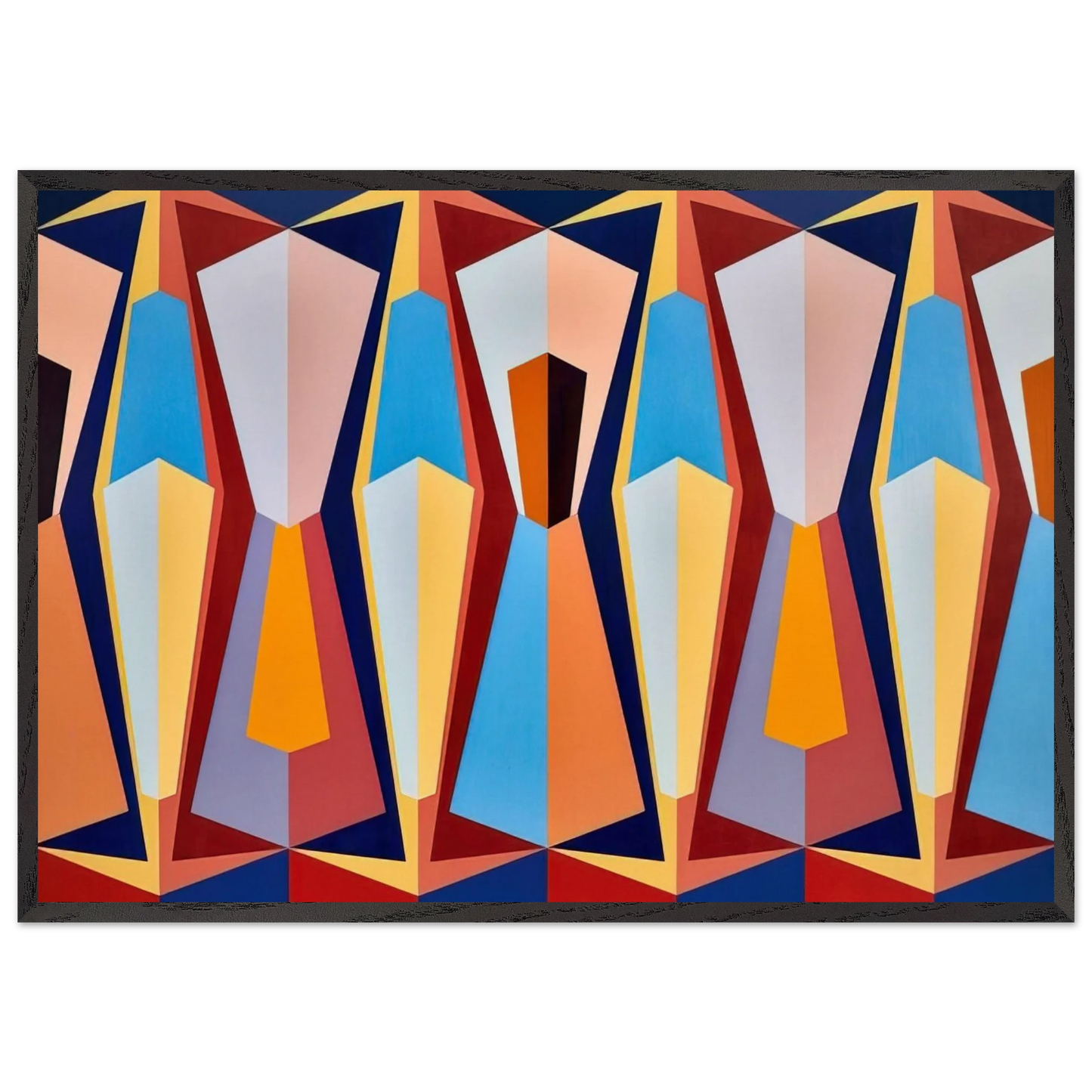 Stage II - 1958 - Karl Benjamin 70x100 cm / 28x40 inches Framed Art Print – Black Wooden Frame