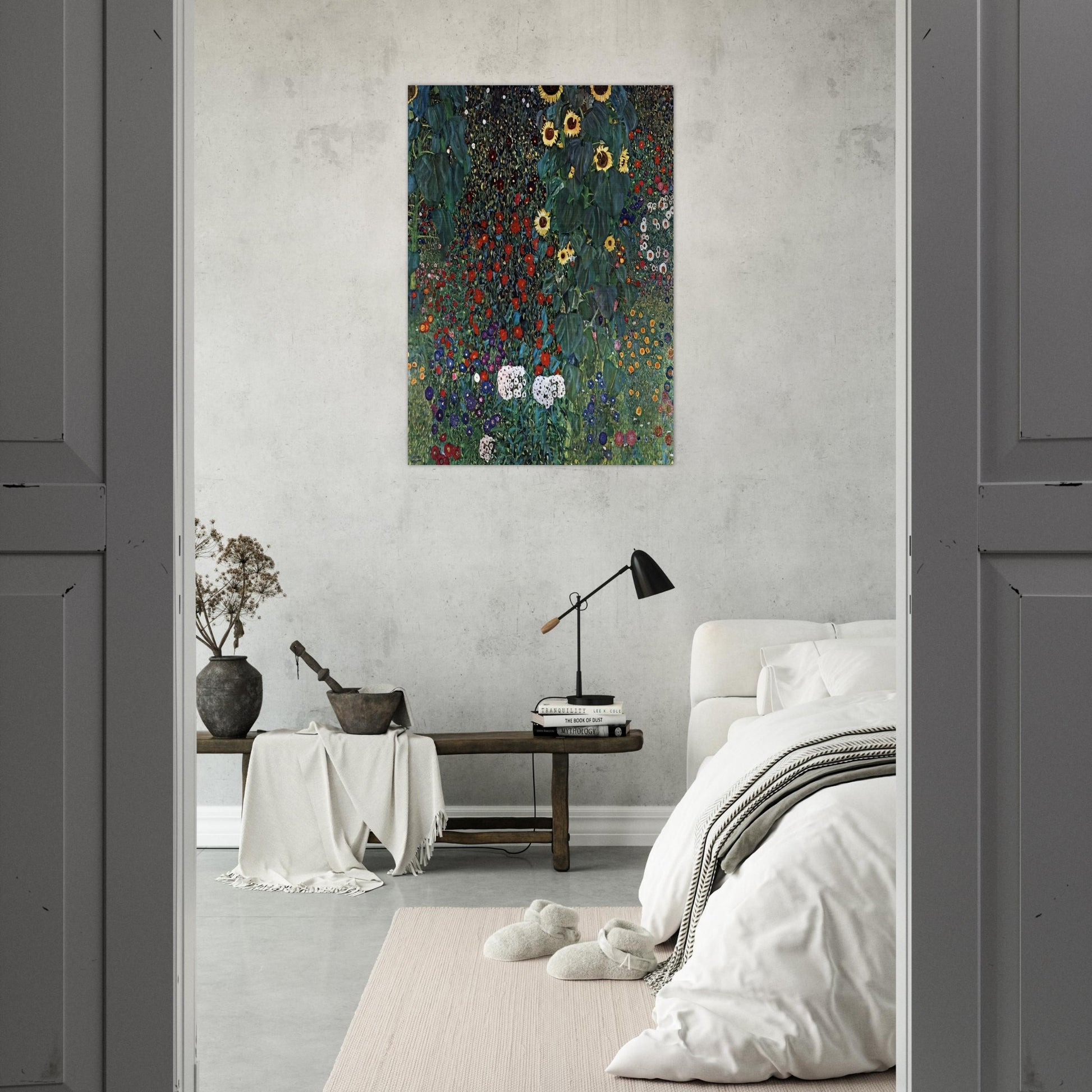 COUNTRY GARDEN WITH SUNFLOWERS 1906 - Gustav Klimt Brushed Aluminum Print - 70x100 cm / 28x40 inches | Gustav Klimt Aluminum Print | Gustav Klimt Prints