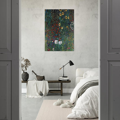 COUNTRY GARDEN WITH SUNFLOWERS 1906 - Gustav Klimt Brushed Aluminum Print - 70x100 cm / 28x40 inches | Gustav Klimt Aluminum Print | Gustav Klimt Prints