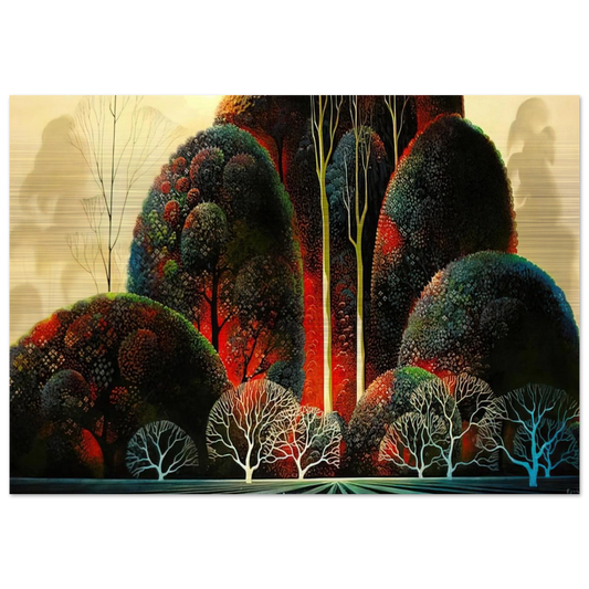 California Orchid - Eyvind Earle Brushed Aluminum Print - 70x100 cm / 28x40 inches | Eyvind Earle Aluminum Print | Eyvind Earle Prints