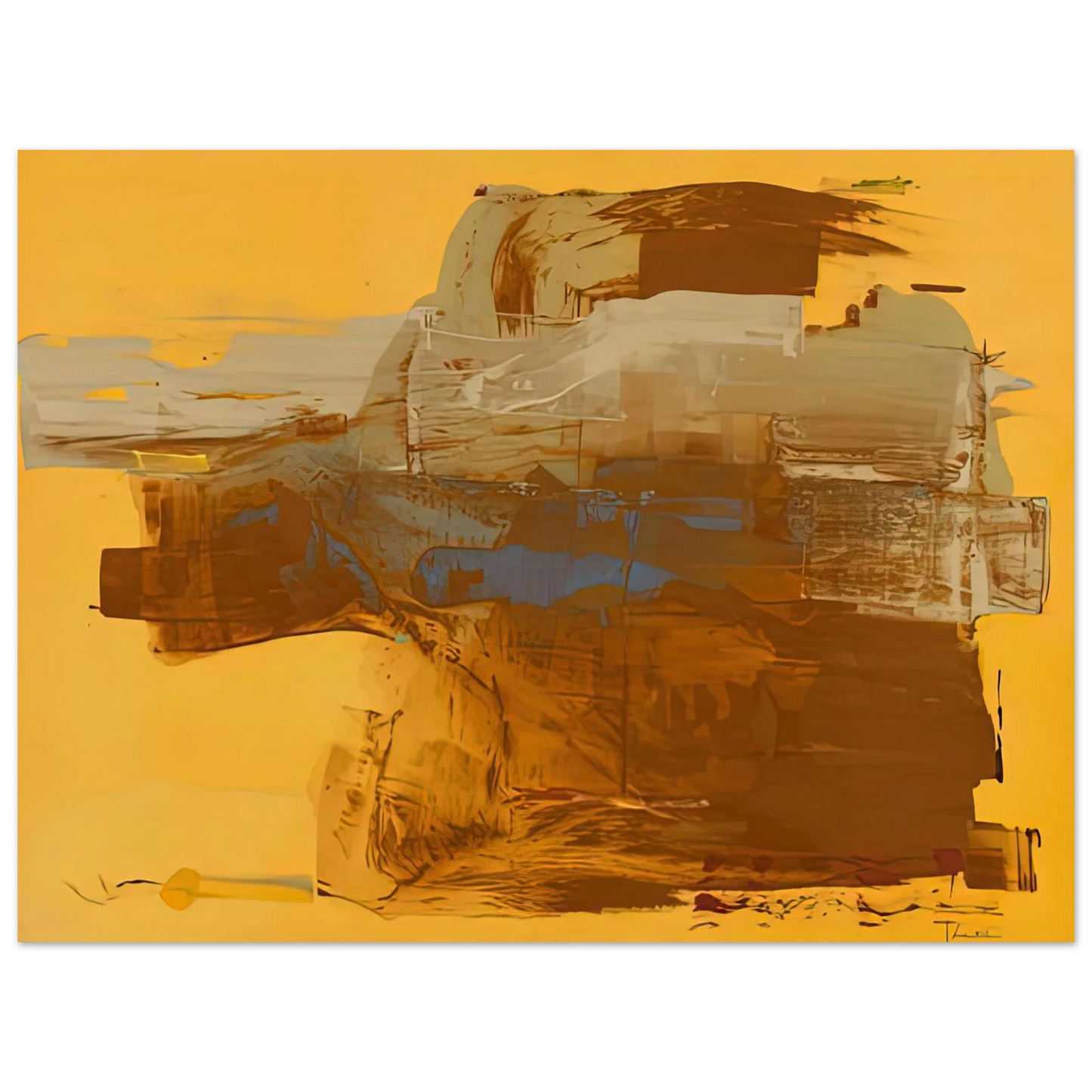 Helen Frankenthaler - Mineral Kingdom, 1976- Wall Art - 21x29.7 cm / 8x12" - Premium Wooden Framed Poster With Fine Art Paper-canvas - White frame