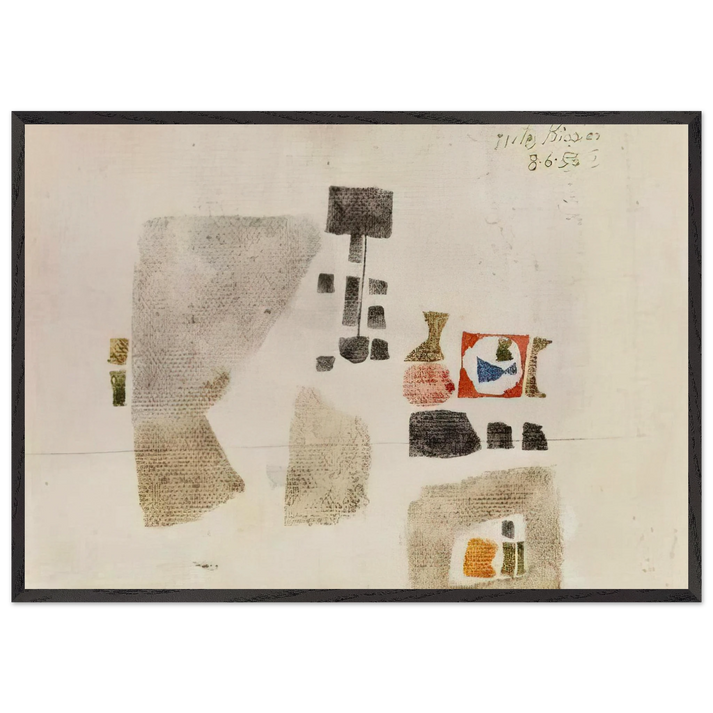 Komposition - 1956 - Julius Bissier 70x100 cm / 28x40 inches Framed Art Print – Black Wooden Frame